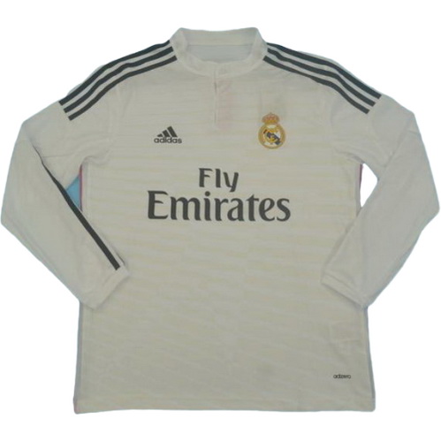 real madrid domicile maillots de foot 2014-2015 manches longues blanc homme