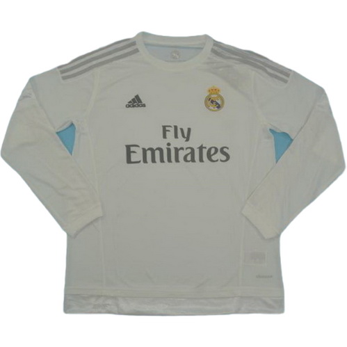 real madrid domicile maillots de foot 2015-2016 manches longues blanc homme