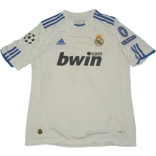 real madrid domicile maillots de foot champions 2010-2011 blanc homme