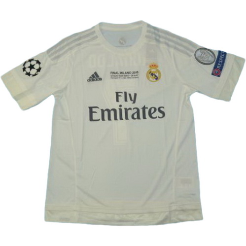 real madrid domicile maillots de foot ucl 2015-2016 blanc homme