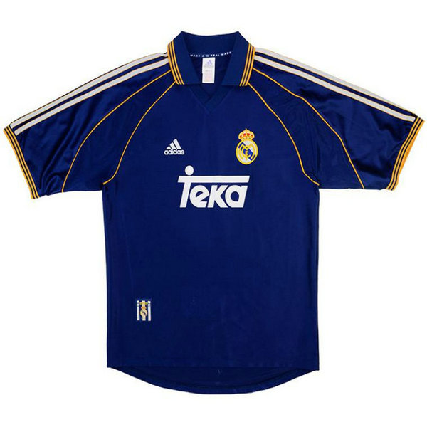 real madrid exterieur maillots de foot 1998-1999 bleu homme