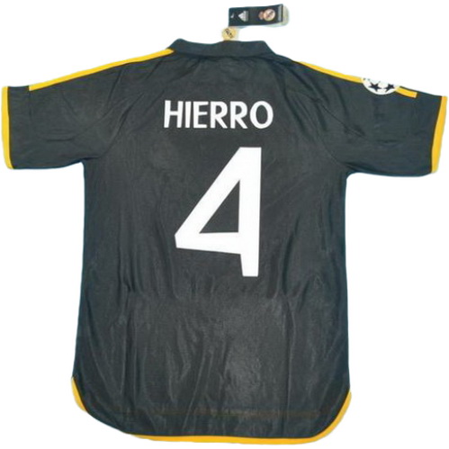 real madrid exterieur maillots de foot 1999-2000 hierro 4 noir homme