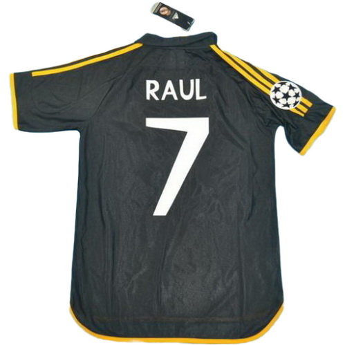 real madrid exterieur maillots de foot 1999-2000 paul 7 noir homme