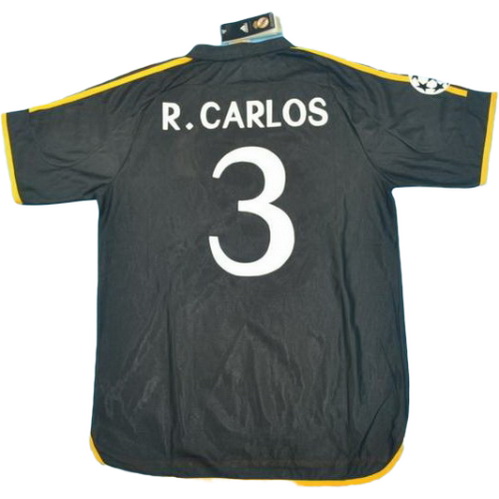 real madrid exterieur maillots de foot 1999-2000 r.carlos 3 noir homme