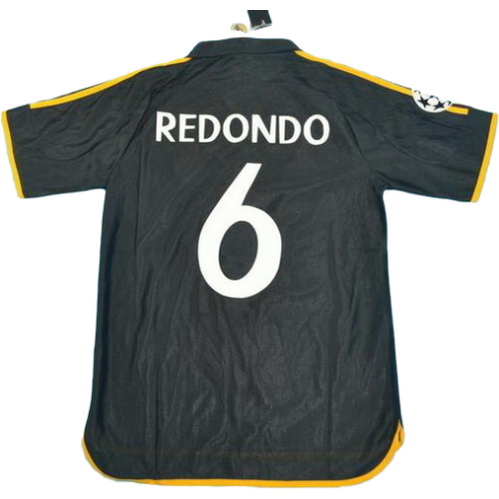 real madrid exterieur maillots de foot 1999-2000 redondo 6 noir homme