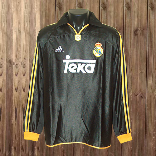 real madrid exterieur maillots de foot 1999-2001 manches longues homme