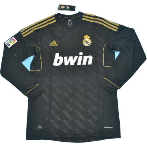 real madrid exterieur maillots de foot 2011-2012 manches longues noir homme