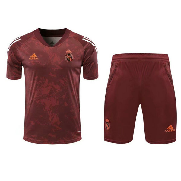 real madrid moda maillots formation de foot 2021 ensemble rouge homme