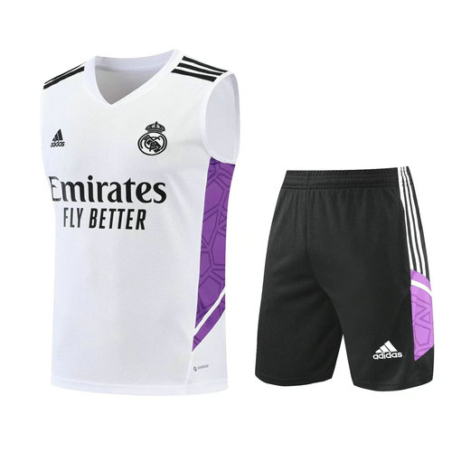 real madrid shorts+gilet de foot 2022-2023 blanc homme