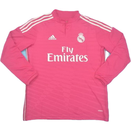 real madrid troisième maillots de foot 2014-2015 manches longues rose homme