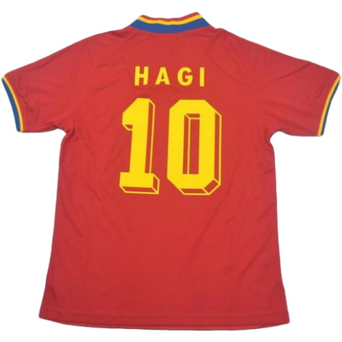 romania exterieur maillots de foot copa mundial 1994 hagi 10 rouge homme