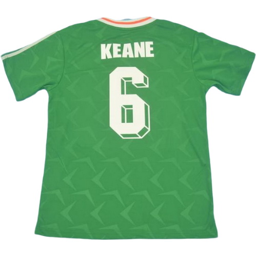 république d'irlande domicile maillots de foot 1990-1992 keane 6 vert homme