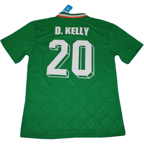 république d'irlande domicile maillots de foot 1994 d.kelly 20 vert homme