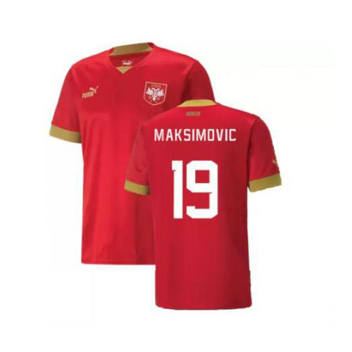 serbia domicile maillots de foot 2022 maksimovic 19 homme