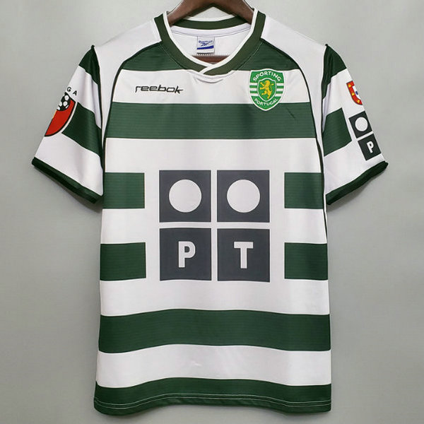 sporting cp domicile maillots de foot 2001-2003 blanc homme