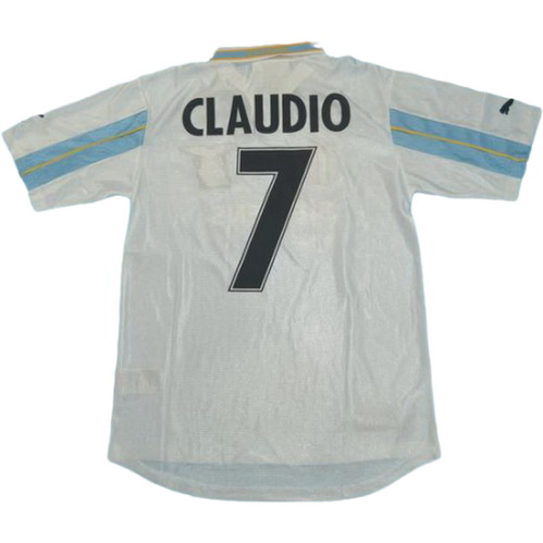 ss lazio domicile maillots de foot 2000-2001 claudio 7 bleu homme