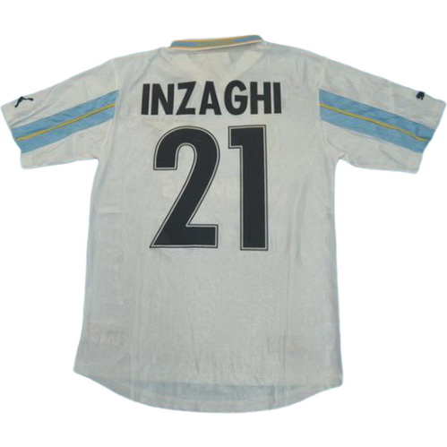 ss lazio domicile maillots de foot 2000-2001 inzaghi 21 bleu homme