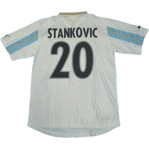 ss lazio domicile maillots de foot 2000-2001 stankovic 20 bleu homme
