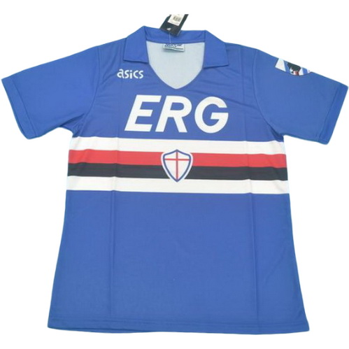 uc sampdoria domicile maillots de foot 1990-1991 bleu homme