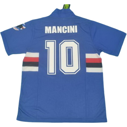 uc sampdoria domicile maillots de foot 1990-1991 mancini 10 bleu homme