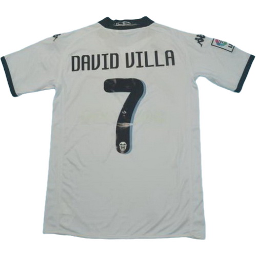 valence cf domicile maillots de foot 2009-2010 david villa 7 blanc homme