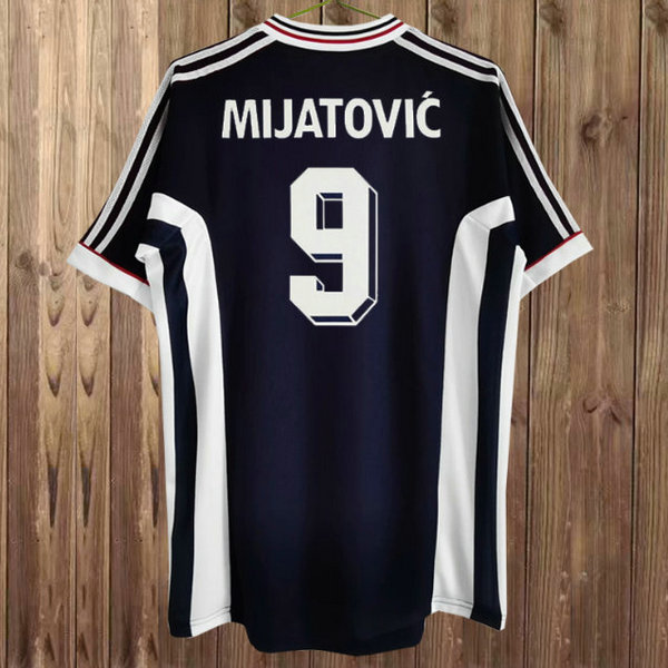 yugoslavia domicile maillots de foot 1998 mijatovic 9 bleu homme