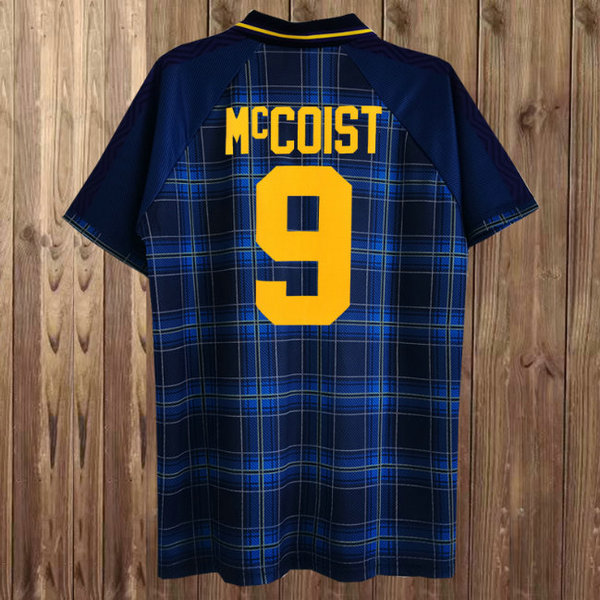 Écosse domicile maillots de foot 1994-1996 mccoist 9 bleu homme